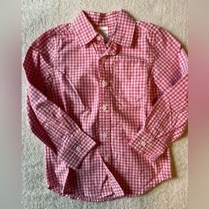 Gymboree Dark Pink Checkered Long Sleeve Button Down Shirt. Sz 3-4